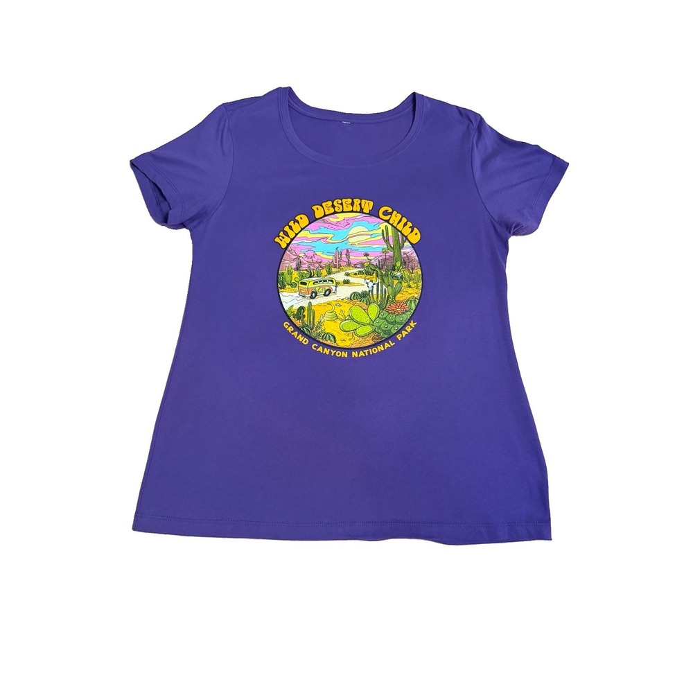 Wild Child Desert Graphic T-Shirt Size M Road Trip Grand Canyon Park Cactus Boho